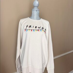 ❤️💙💛FRIENDS💛💙❤️CHRISTMAS CREAM SWEATSHIRT WITH FESTIVE LIGHTS SIZE L🌟NWT🌟